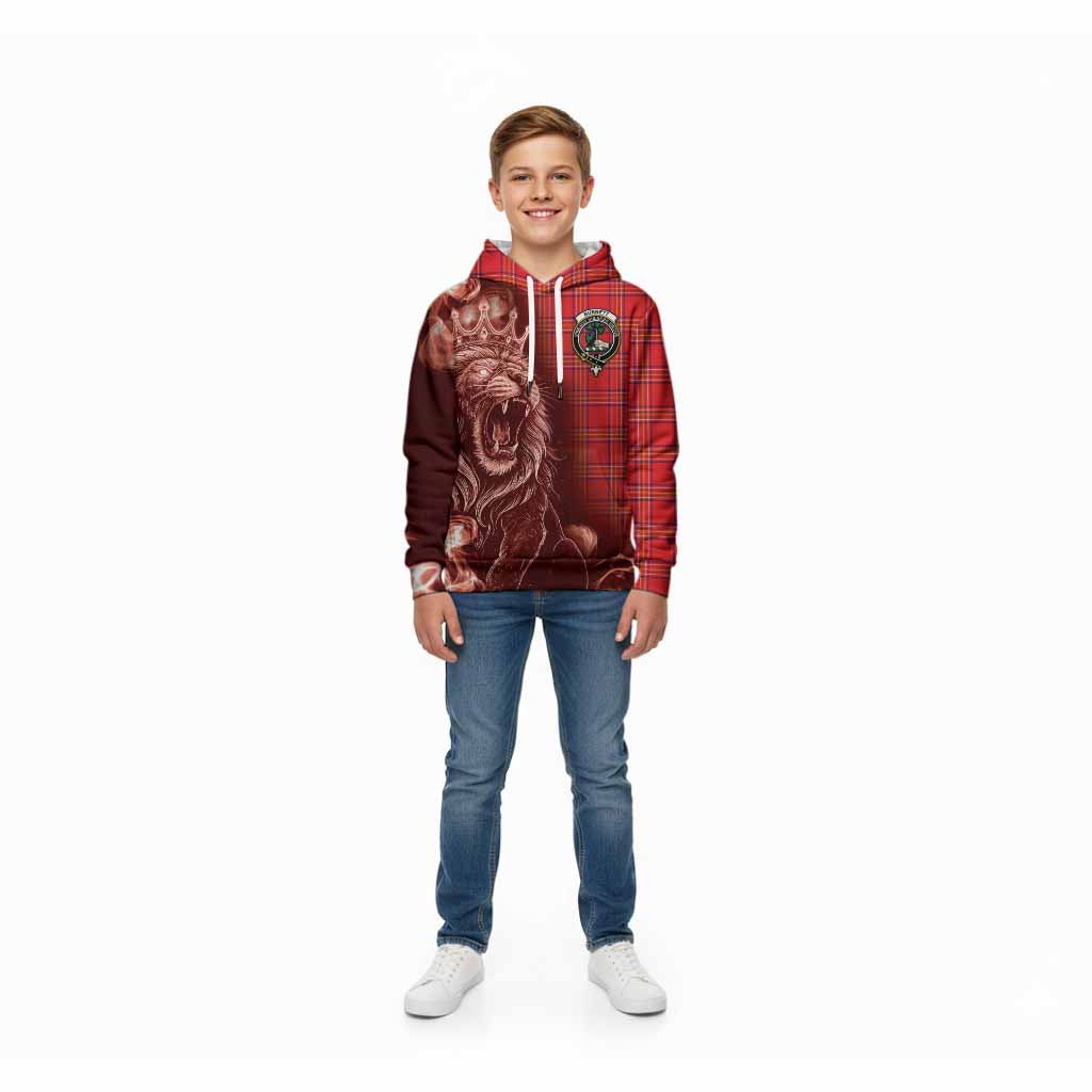 Burnett Tartan Kid Hoodie Roaring Lion Heritage