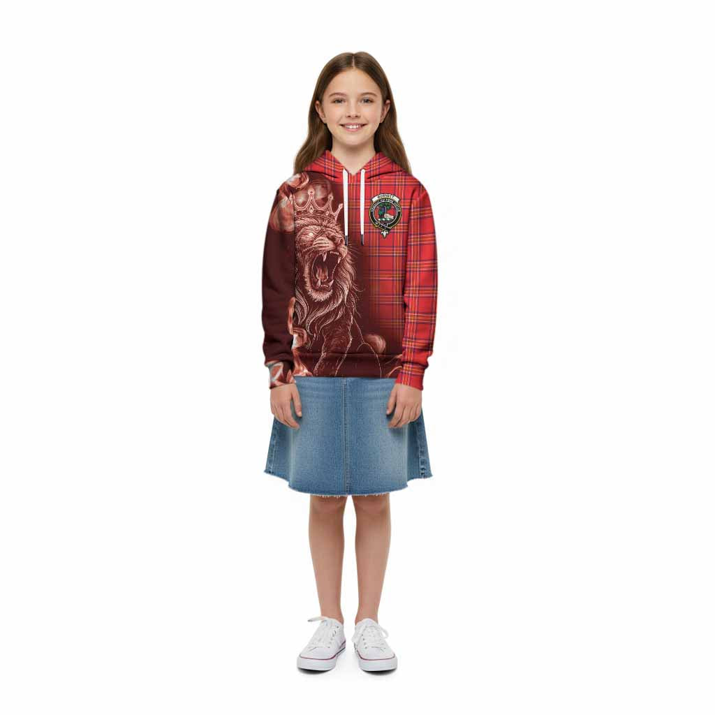 Burnett Tartan Kid Hoodie Roaring Lion Heritage