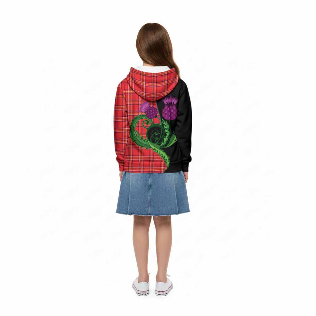 Burnett Tartan Kid Hoodie Traditional Scottish Thistle