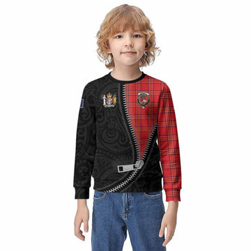 Burnett Tartan Kid Knitted Sweatshirt New Zealand Pattern Unique Zipper Stylized