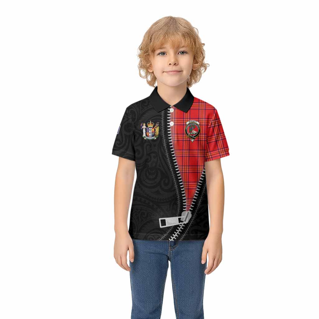 Burnett Tartan Kid Polo Shirt New Zealand Pattern Unique Zipper Stylized