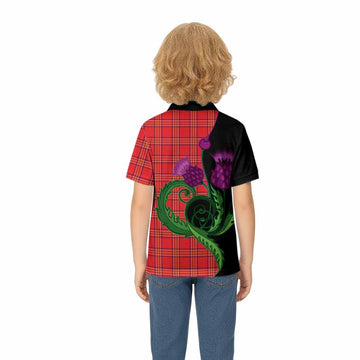 Burnett Tartan Kid Polo Shirt Traditional Scottish Thistle