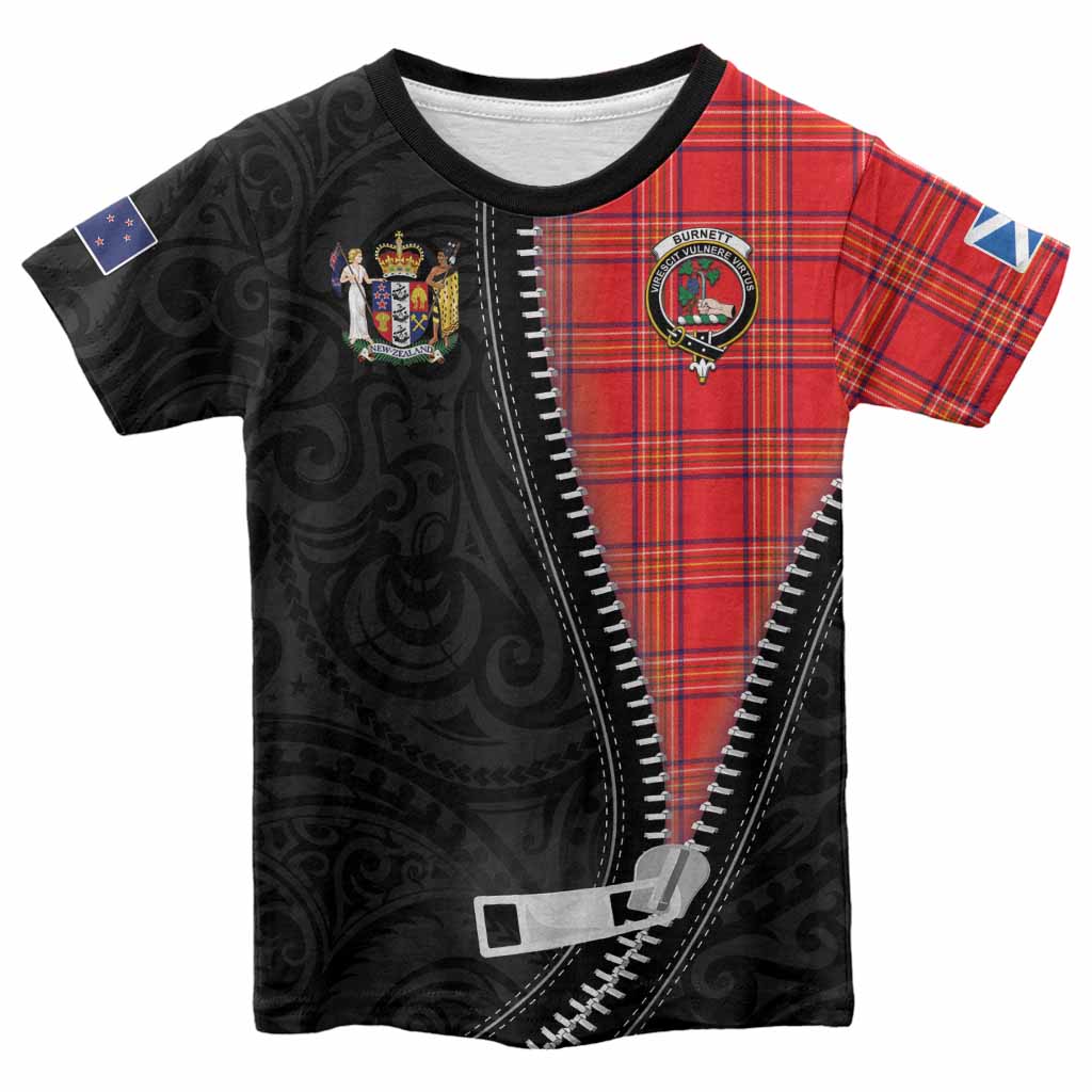Burnett Tartan Kid T-shirt New Zealand Pattern Unique Zipper Stylized