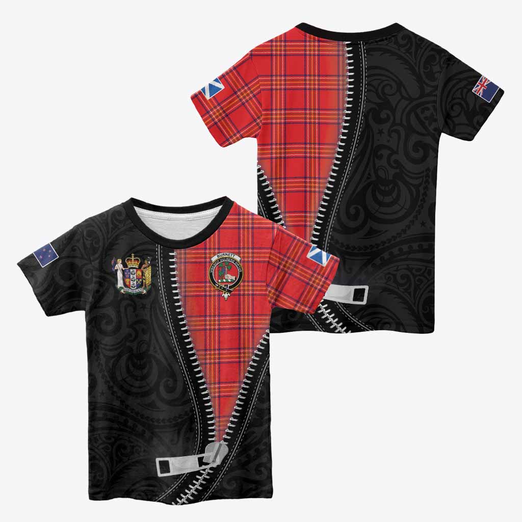 Burnett Tartan Kid T-shirt New Zealand Pattern Unique Zipper Stylized