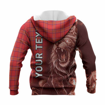 Burnett Tartan Knitted Hoodie Roaring Lion Heritage