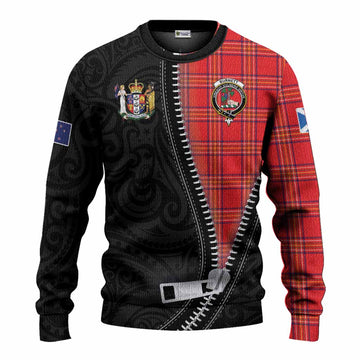 Burnett Tartan Knitted Sweater New Zealand Pattern Unique Zipper Stylized