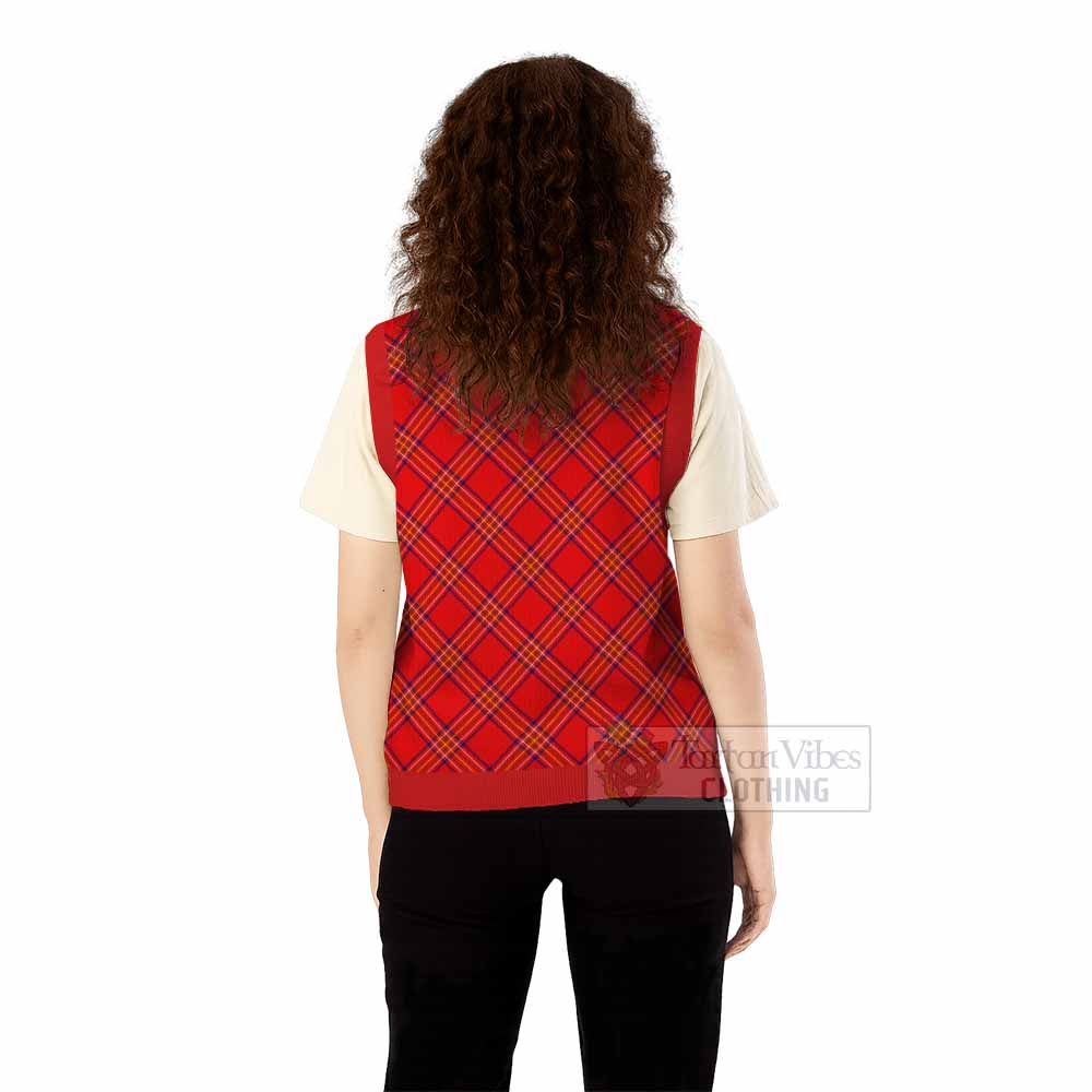 Burnett Tartan  Knitted V-Neck Vest Cross Style