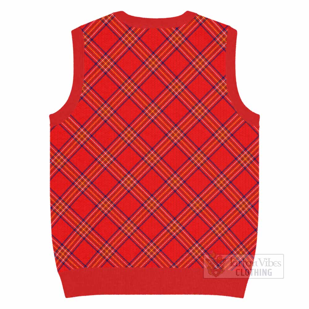 Burnett Tartan  Knitted V-Neck Vest Cross Style