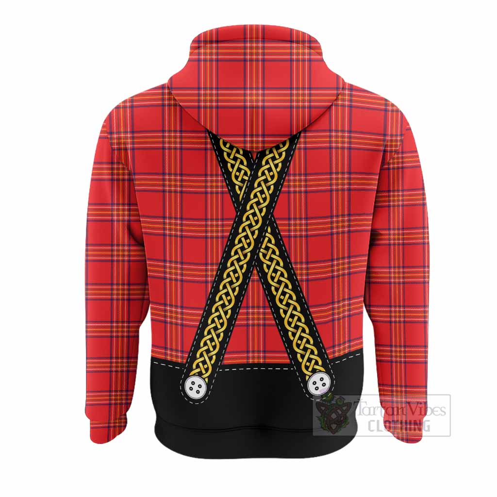 Burnett Tartan Lederhosen Costume Hoodie Scotland Celtic Knot Motif