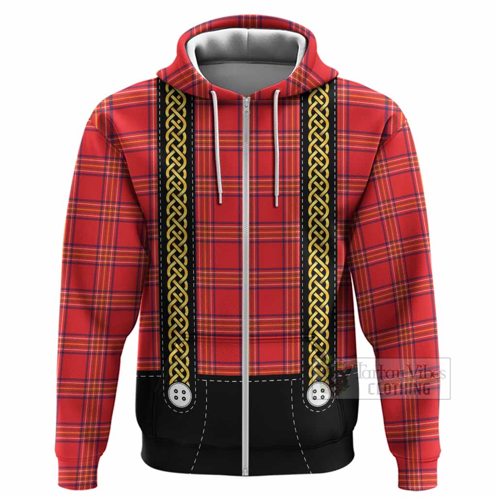 Burnett Tartan Lederhosen Costume Hoodie Scotland Celtic Knot Motif