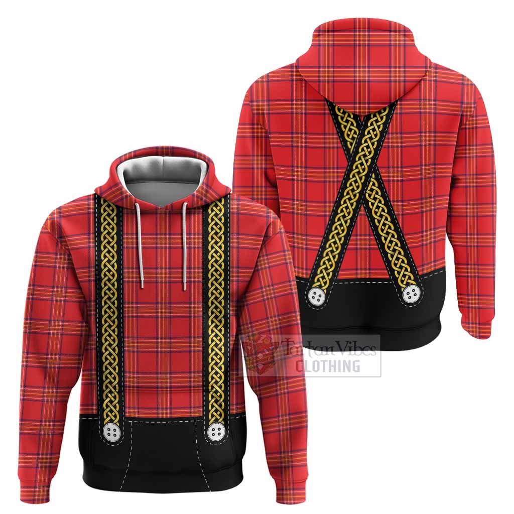 Burnett Tartan Lederhosen Costume Hoodie Scotland Celtic Knot Motif