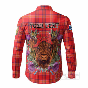 Burnett Tartan Long Sleeve Button Shirts Scottish Thistle Heilan Coo