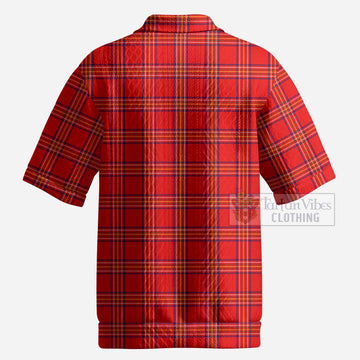Burnett Tartan Men’s Polo Sweater Top with Family Crest