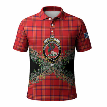 Burnett Tartan Polo Shirt Thistle Scottish Spirit