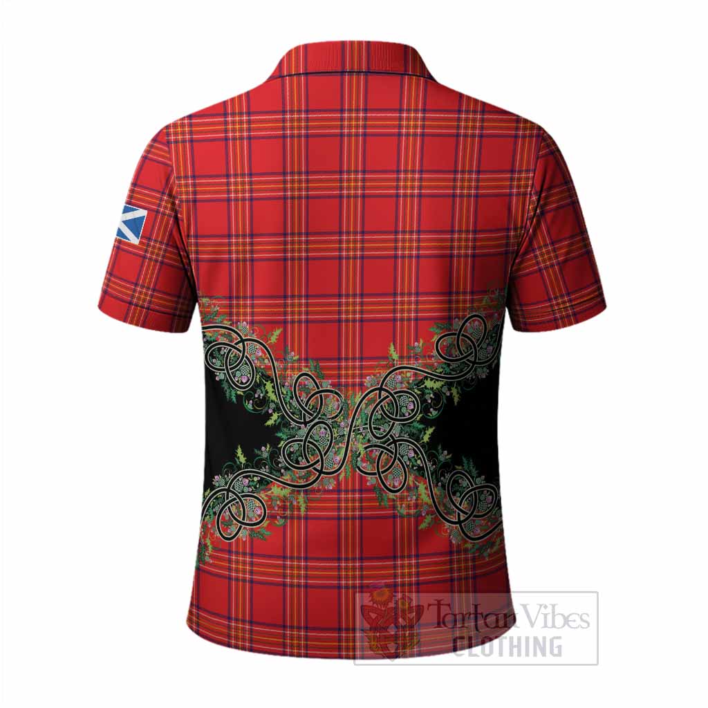 Burnett Tartan Polo Shirt Thistle Scottish Spirit