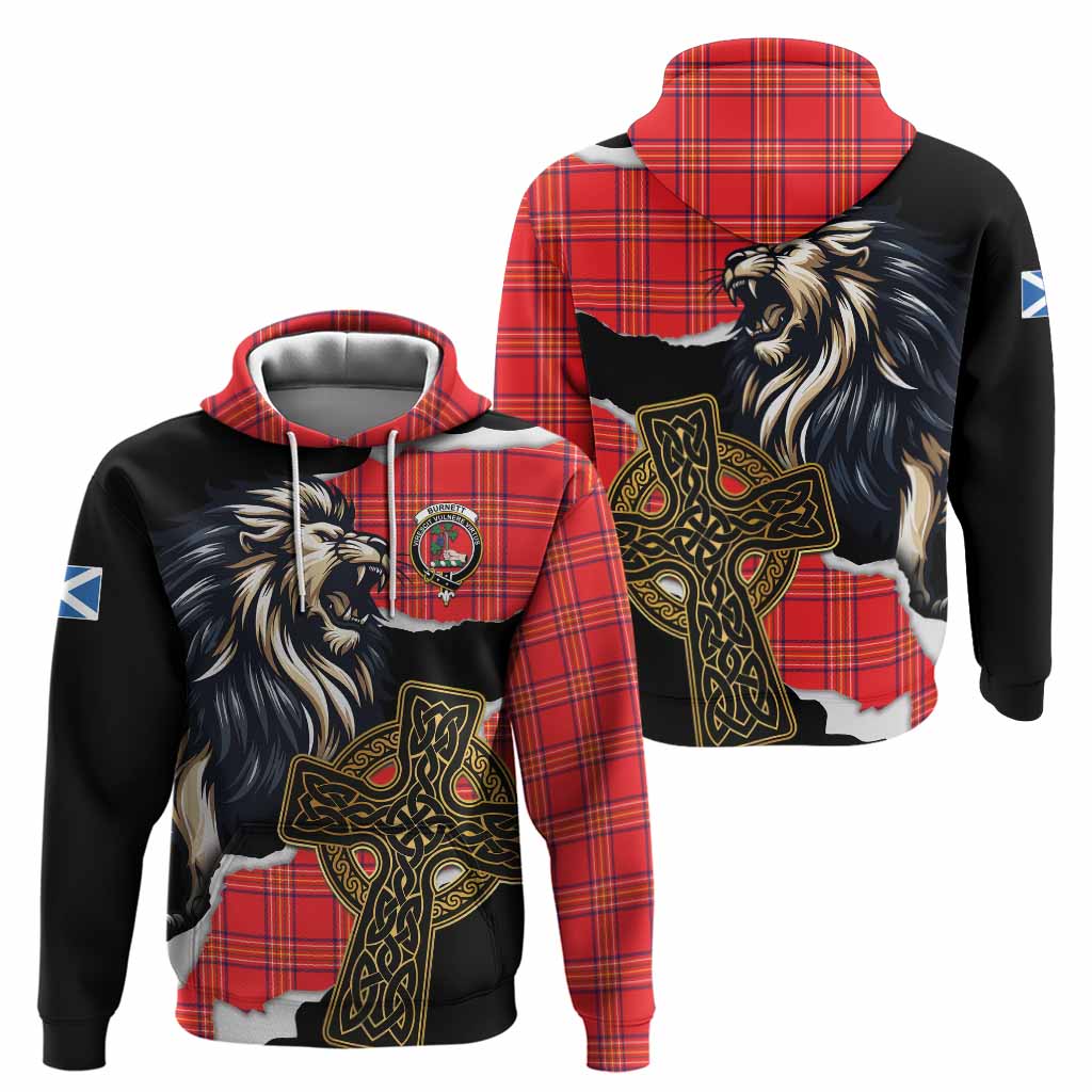 Burnett Tartan Scottish Hoodie Lion Celtic Heritage