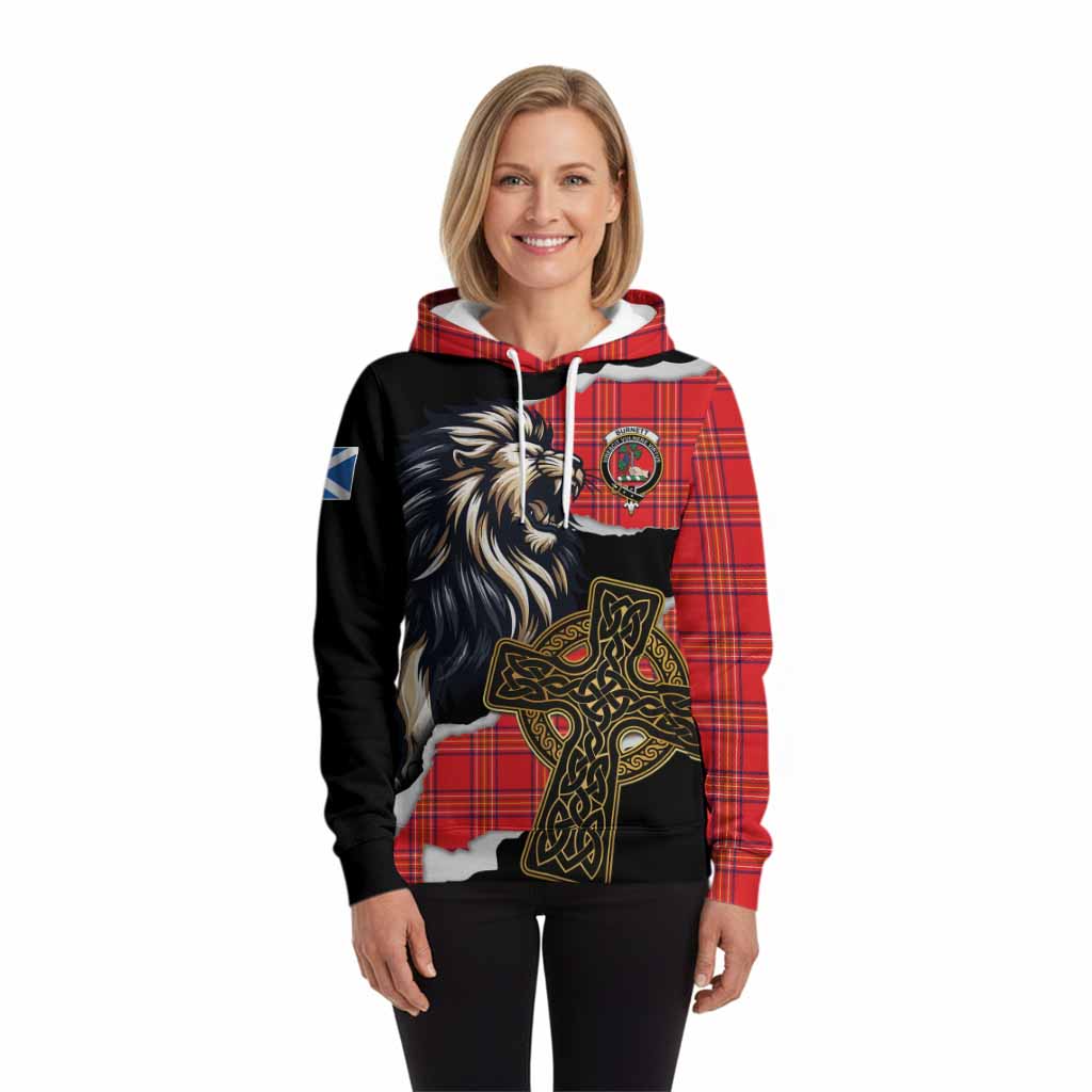 Burnett Tartan Scottish Hoodie Lion Celtic Heritage