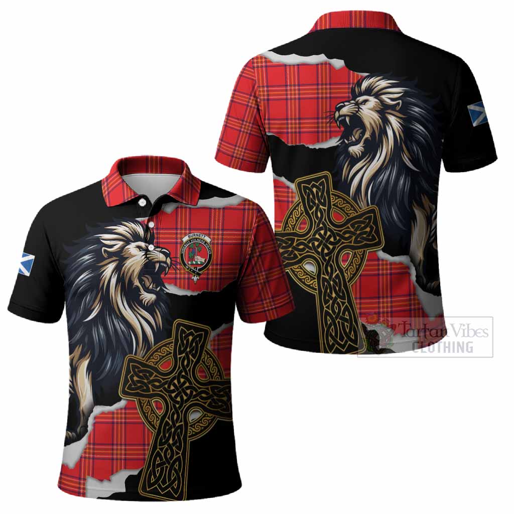 Burnett Tartan Scottish Polo Shirt Lion Celtic Heritage