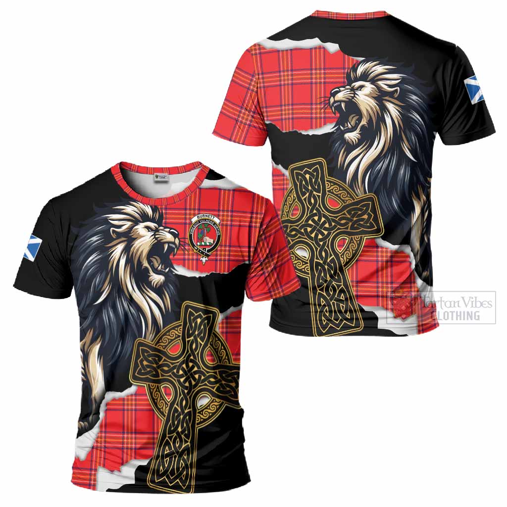 Burnett Tartan Scottish T-Shirt Lion Celtic Heritage