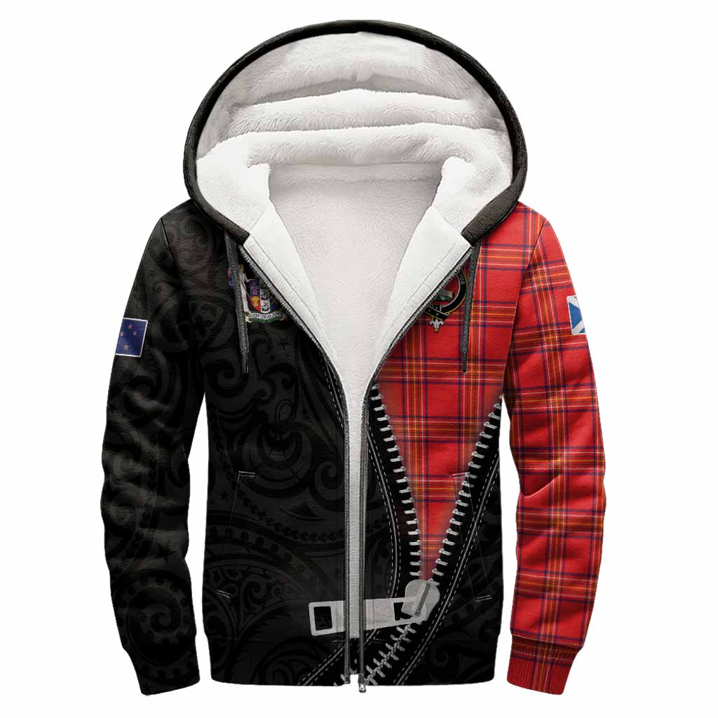 Burnett Tartan Sherpa Hoodie New Zealand Pattern Unique Zipper Stylized