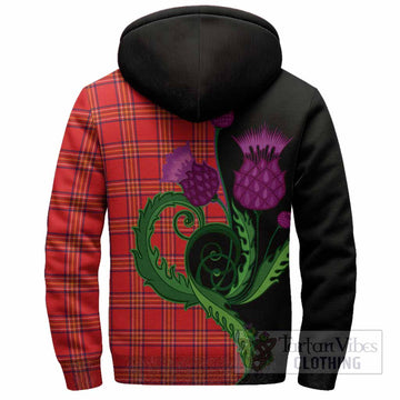 Burnett Tartan Sherpa Hoodie Traditional Scottish Thistle