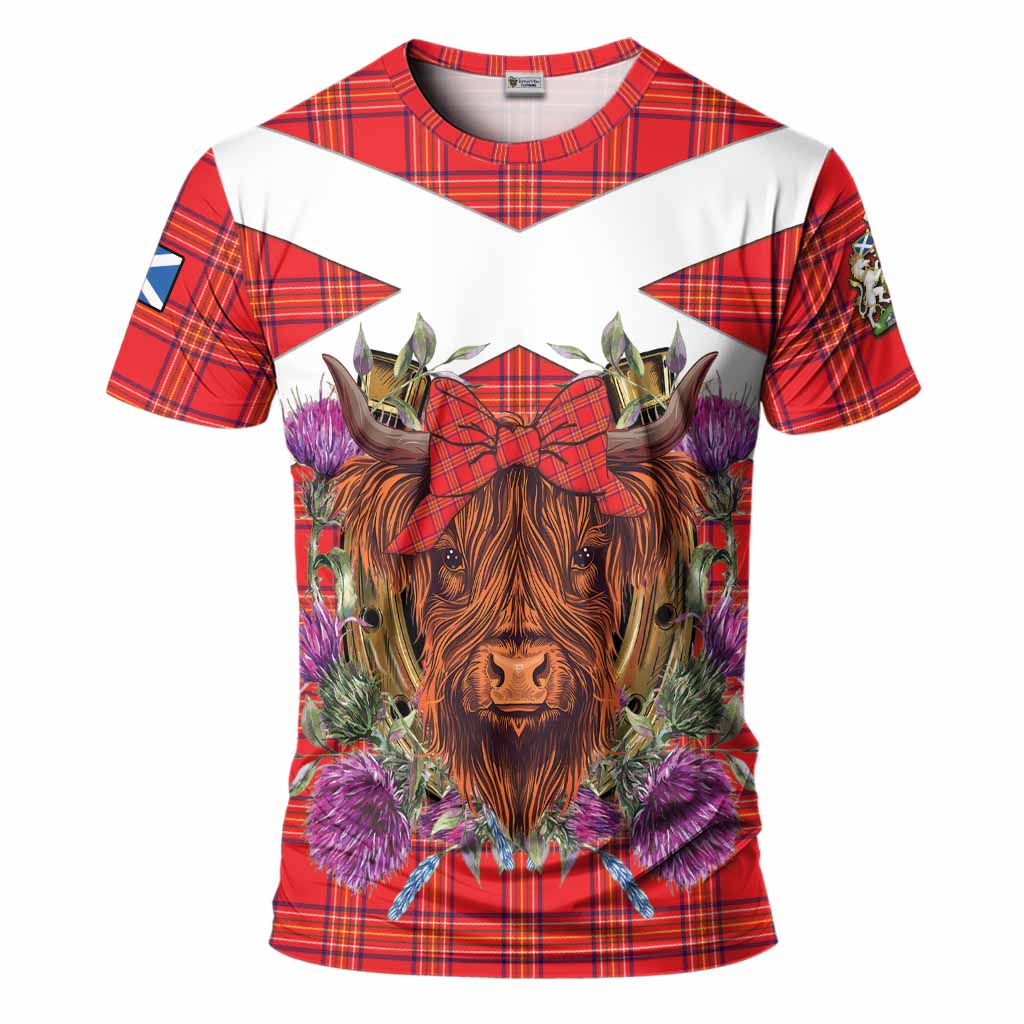 Burnett Tartan T-Shirt Scottish Thistle Heilan Coo