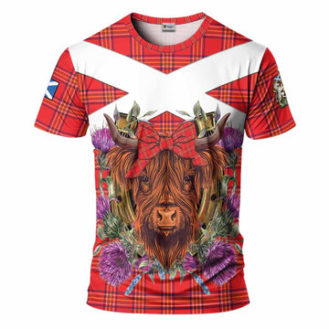 Burnett Tartan T-Shirt Scottish Thistle Heilan Coo