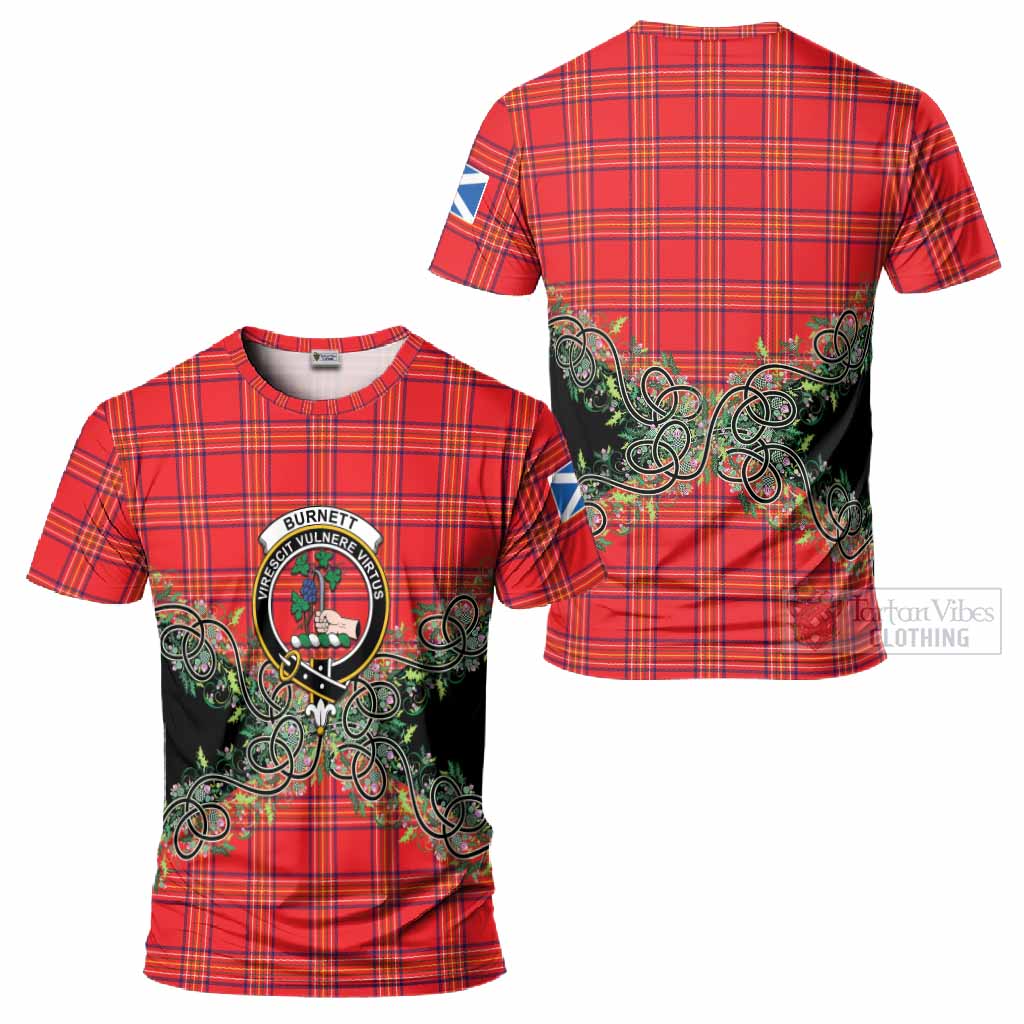 Burnett Tartan T-Shirt Thistle Scottish Spirit