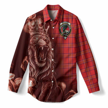 Burnett Tartan Women Casual Shirt Roaring Lion Heritage