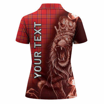 Burnett Tartan Women Polo Shirt Roaring Lion Heritage