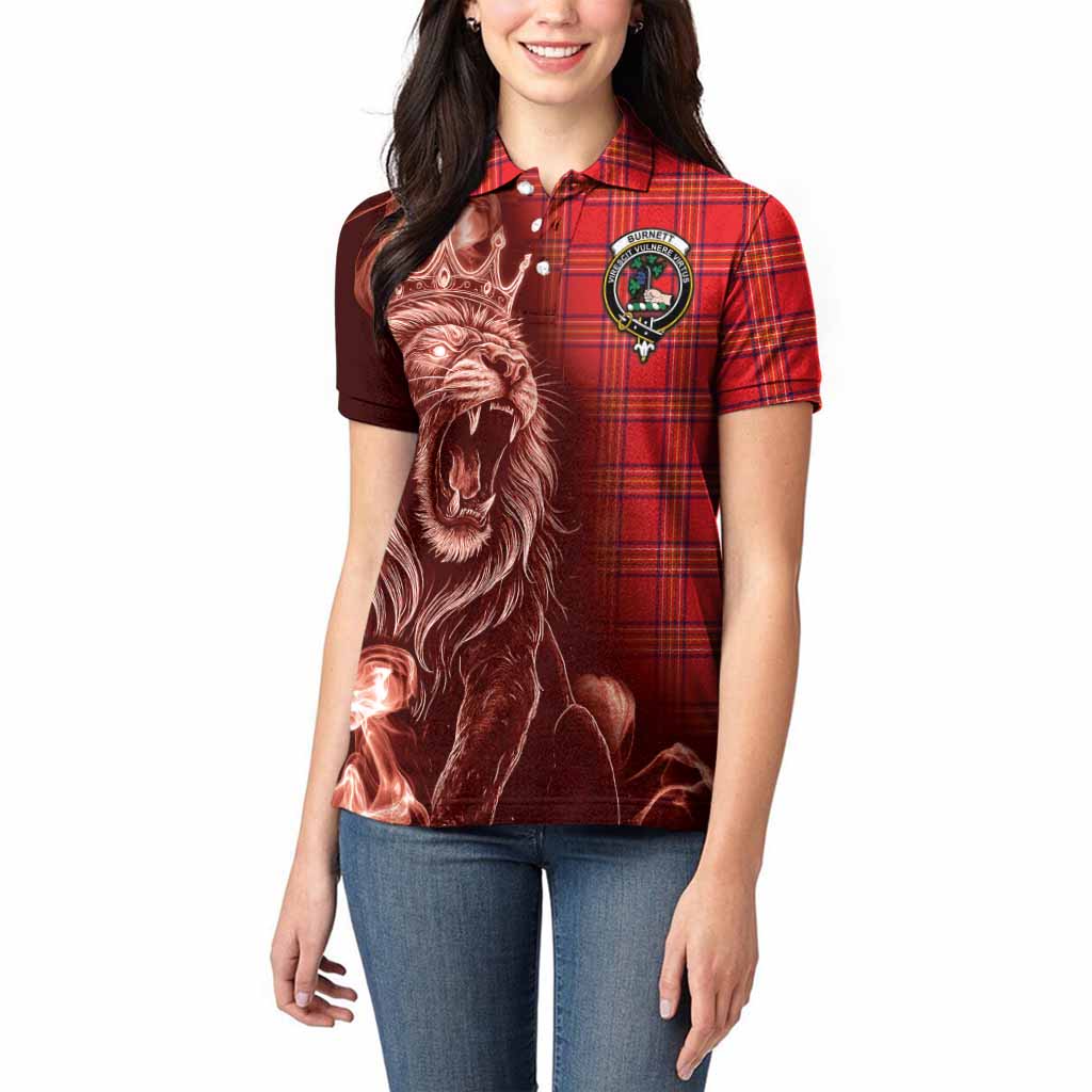 Burnett Tartan Women Polo Shirt Roaring Lion Heritage