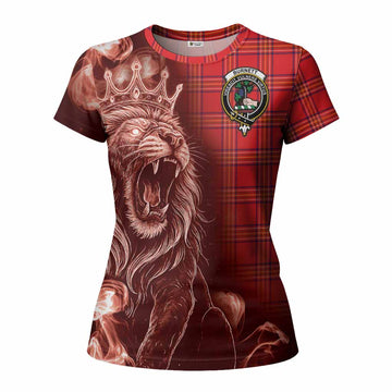 Burnett Tartan Women T shirt Roaring Lion Heritage