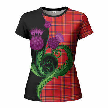 Burnett Tartan Women T shirt Traditional Scottish Thistle