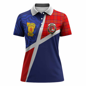 Burnett The Scottish Football Crest Women Polo Shirt Lion-Tartan Army