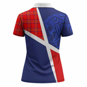 Burnett The Scottish Football Crest Women Polo Shirt Lion-Tartan Army