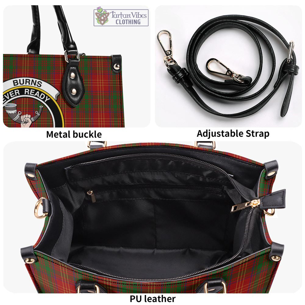 Tartan Vibes Clothing Burns Tartan Luxury Leather Handbags with Family Crest