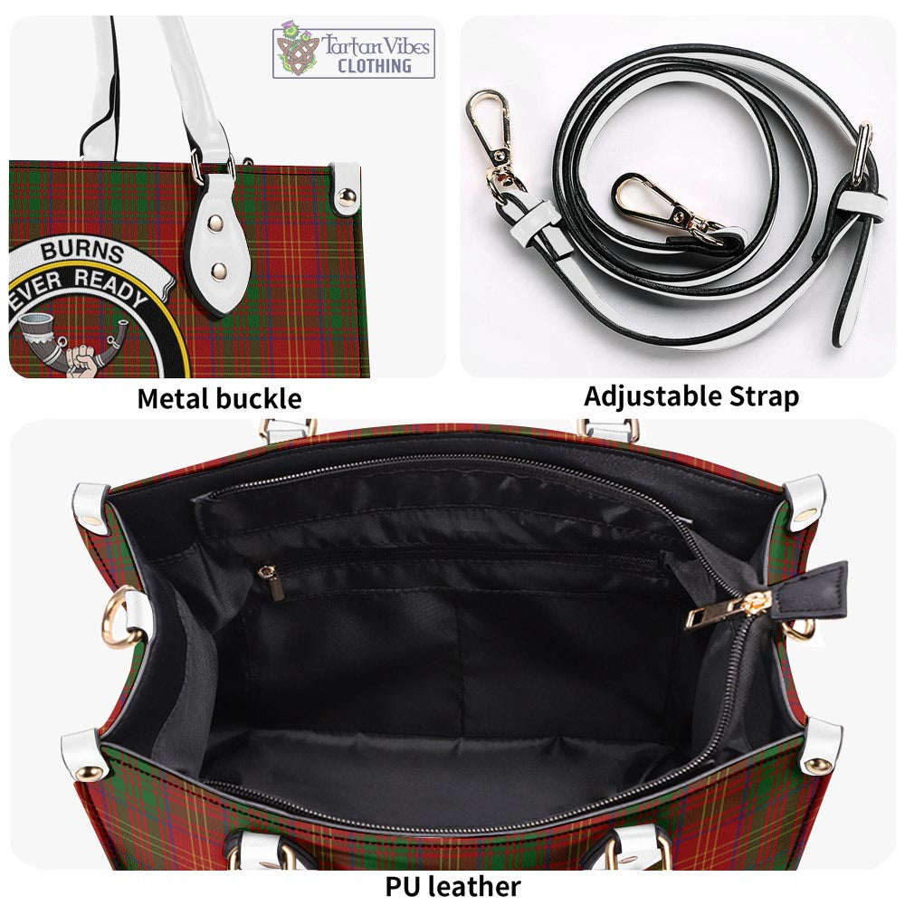 Tartan Vibes Clothing Burns Tartan Luxury Leather Handbags with Family Crest