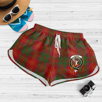 Burns Tartan Womens Shorts with Family Crest