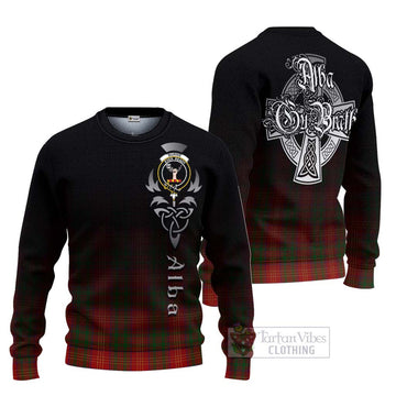Tartan Vibes Clothing Burns Tartan Knitted Sweater Featuring Alba Gu Brath Family Crest Celtic Inspired