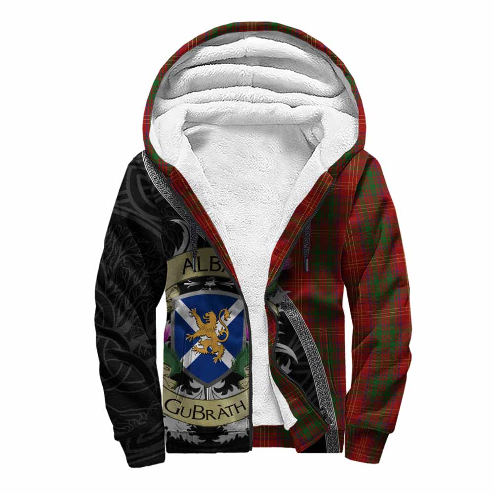 Tartan Vibes Clothing Burns Tartan Family Crest Sherpa Hoodie Lion Rampant Royal Thistle Shield Celtic Inspired