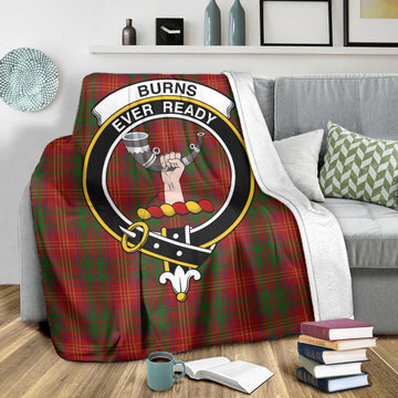 Burns Tartan Blanket with Family Crest X-Large 59 x 79 inches 150 x 200 cm - Tartan Vibes Clothing