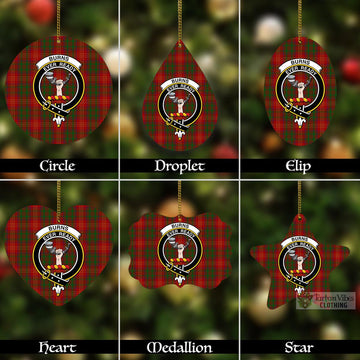 Burns Tartan Christmas Aluminium Ornament with Family Crest