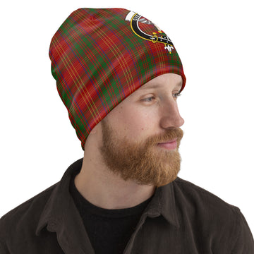 Burns Tartan Beanies Hat with Family Crest