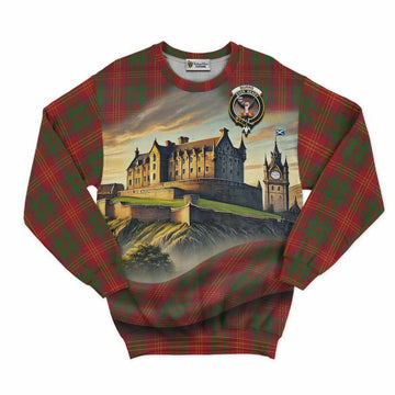 Tartan Vibes Clothing Burns Tartan Family Crest Sweatshirt with Scottish Ancient Castle Style