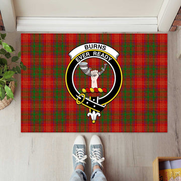 Burns Tartan Rubber Doormat with Family Crest