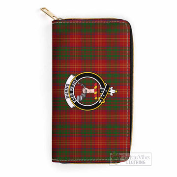 Burns Tartan Women's Leather Wallet with Family Crest