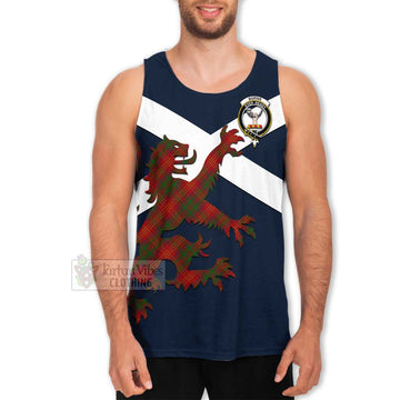 Tartan Vibes Clothing Burns Tartan Lion Rampant Men's Tank Top – Proudly Display Your Heritage with Alba Gu Brath and Clan Name