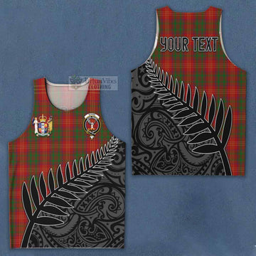 Tartan Vibes Clothing Burns Crest Tartan Men's Tank Top with New Zealand Silver Fern Half Style