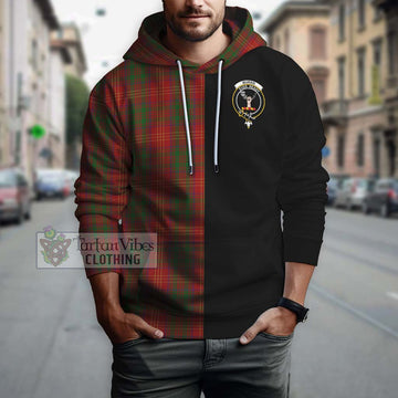 Burns Tartan Hoodie with Family Crest and Half Of Me Style Zip Hoodie - Tartanvibesclothing Shop