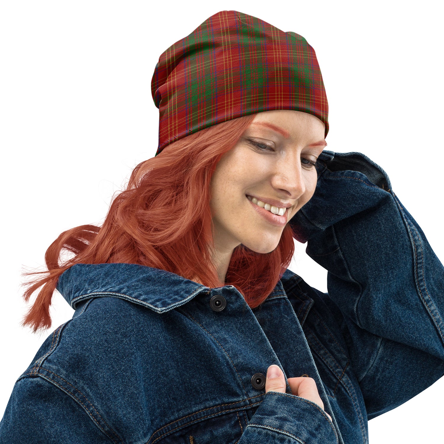 Burns Tartan Beanies Hat One Size 22 inches 15.5 inches